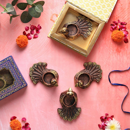Neck Peacock T Light Set – Decorative Diya