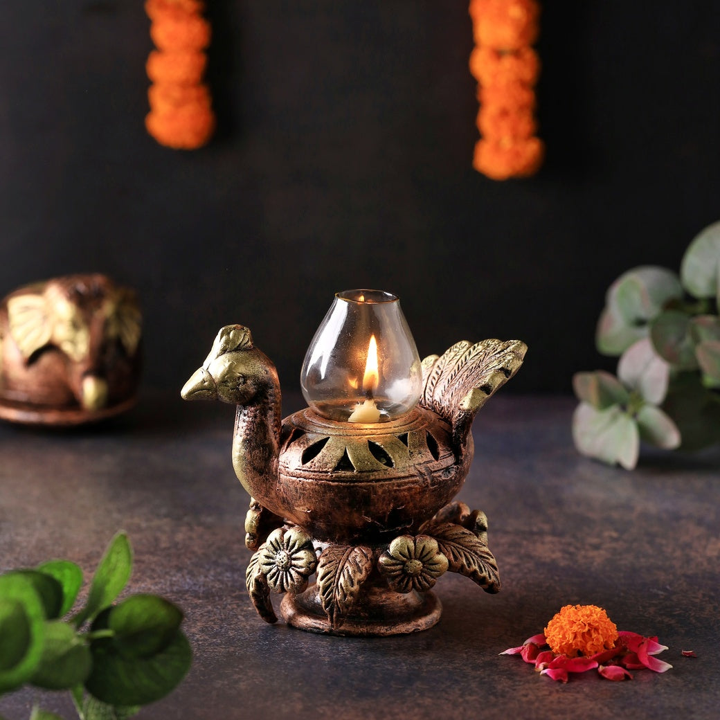 Peacock Akand Jyot – Ethnic Decorative Lighting