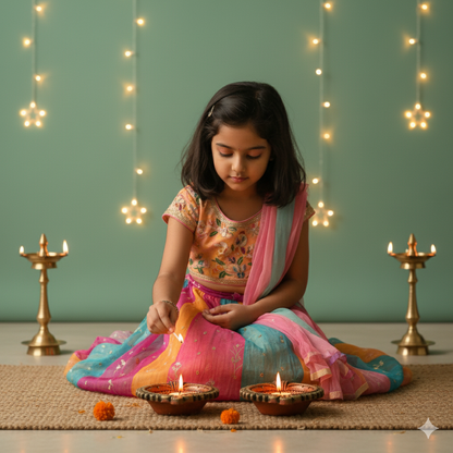 Large Swastik Diya Set – Indian Festival Decor