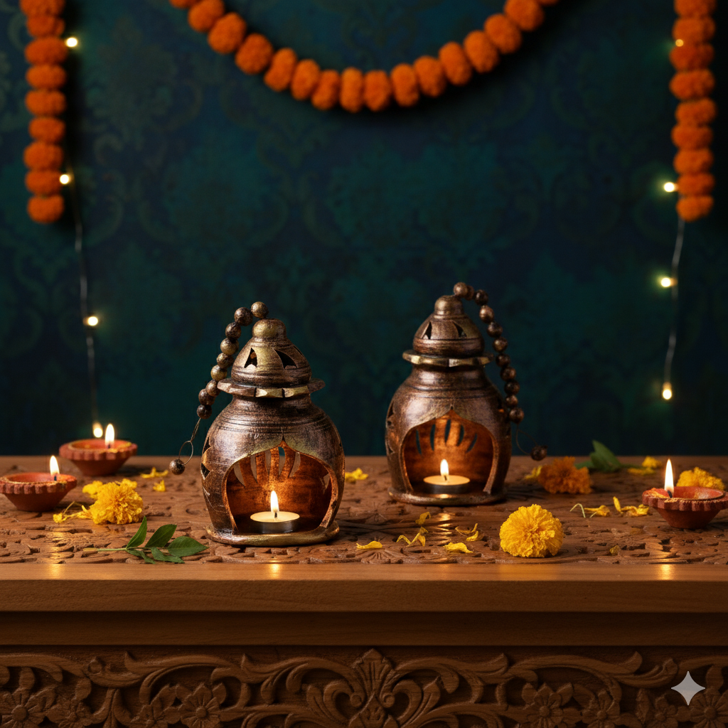 Hanging Nest Set – Artistic Diya Holder Set