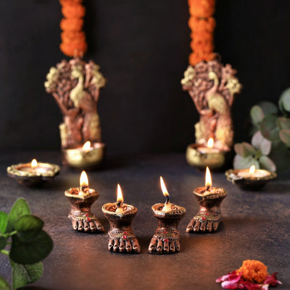 Charan Diya Set – Traditional Handmade Decor