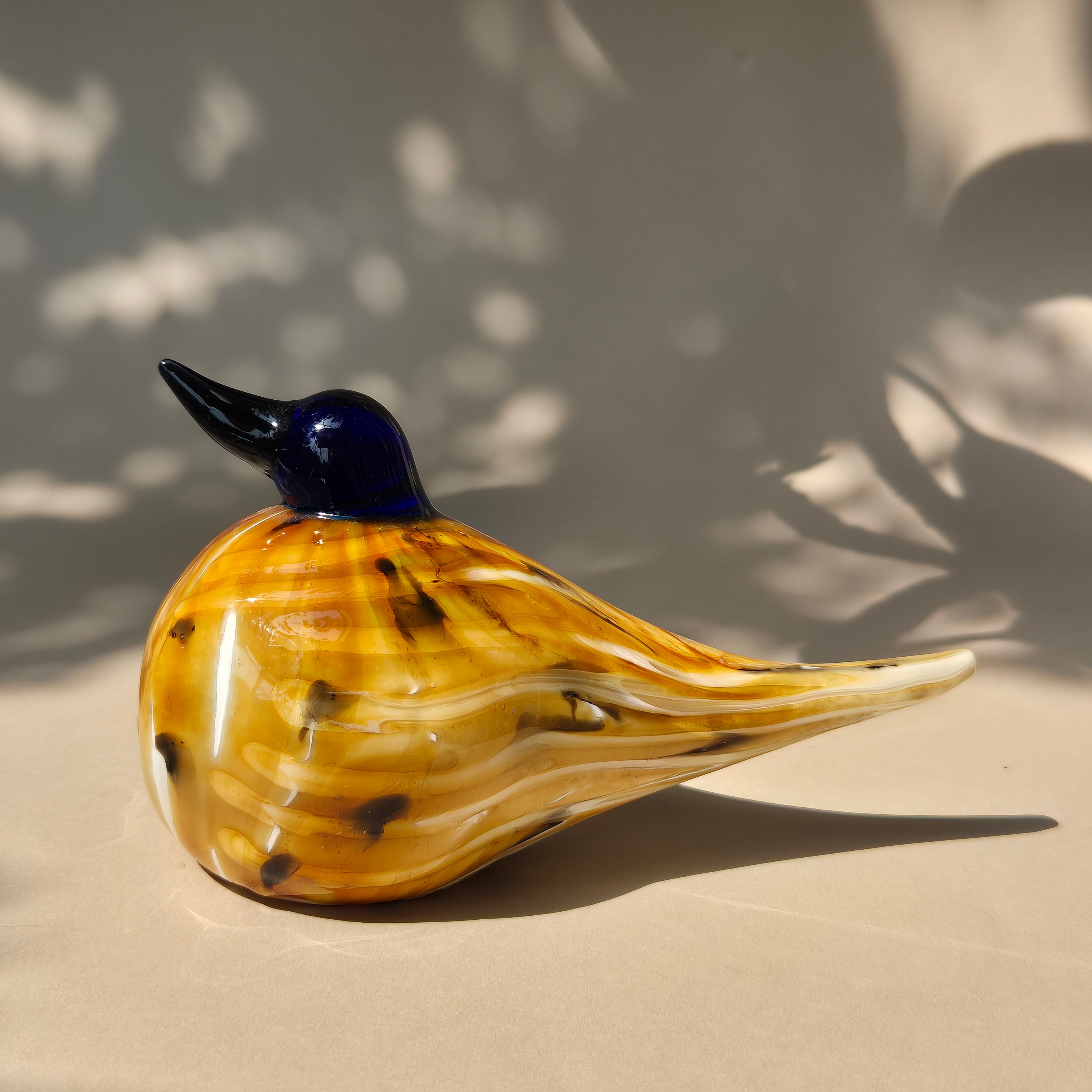Golden Lark Glass Bird Figurine – Luxury Home Decoration