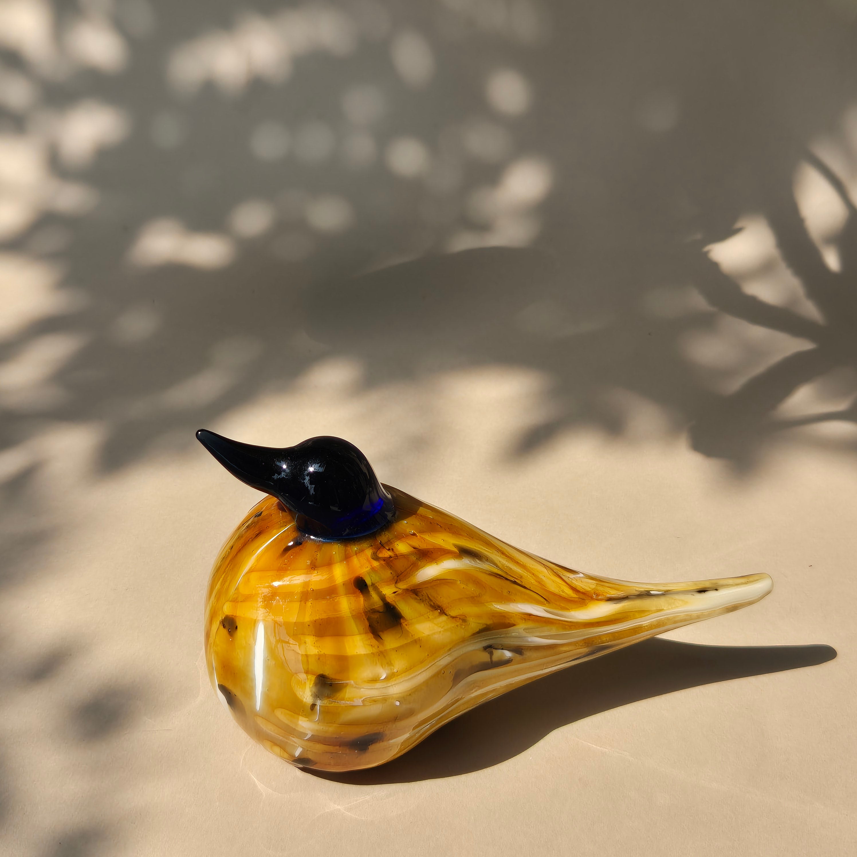Golden Lark Glass Bird Figurine – Luxury Home Decoration