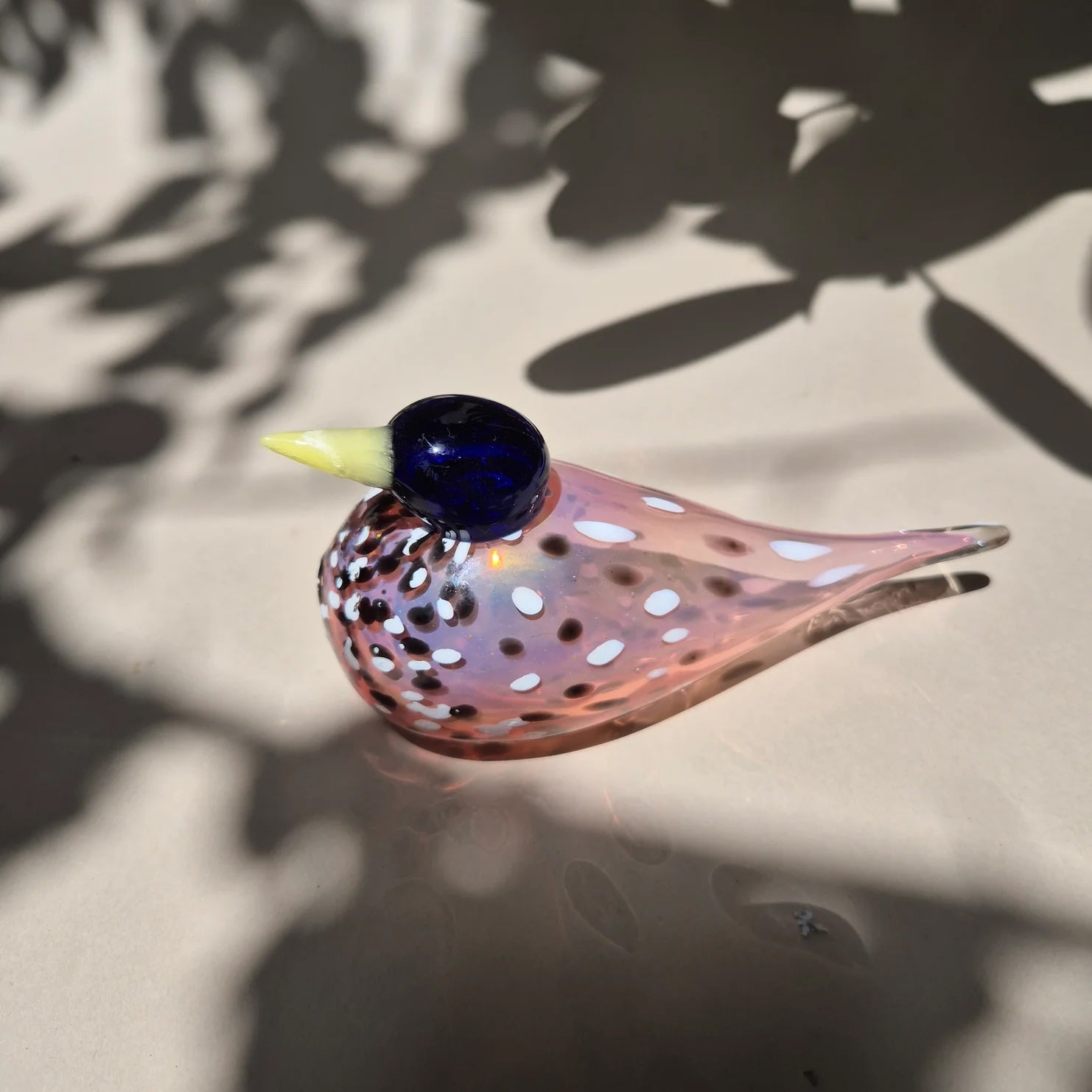 Blush Breeze Glass Bird Figurine – Handmade Gift Decor