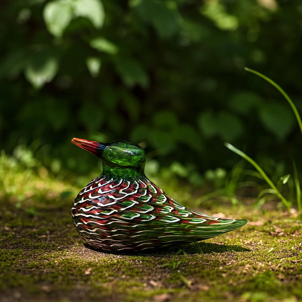 Glass Bird Figurine – Autumn Song Decorative Showpiece