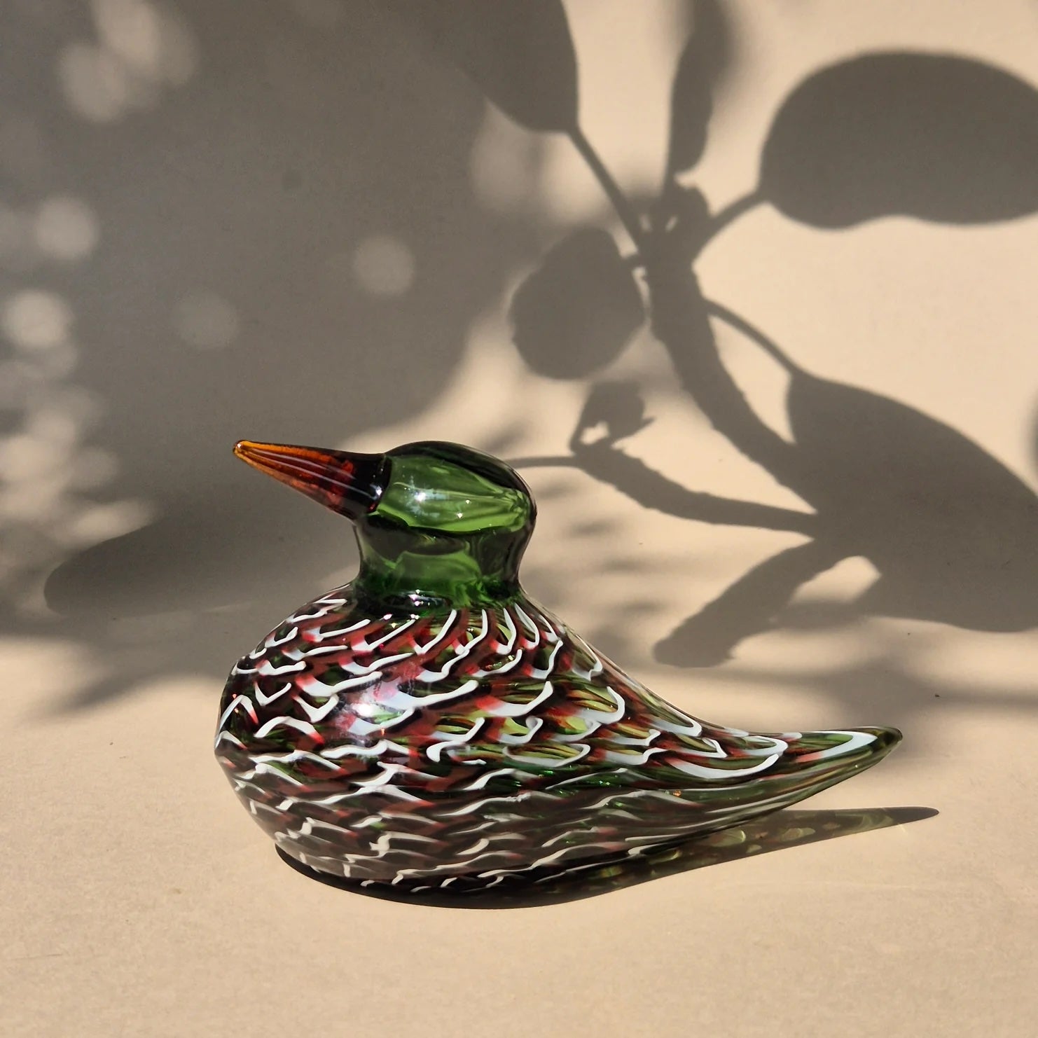 Glass Bird Figurine – Autumn Song Decorative Showpiece