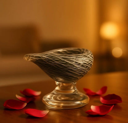 Brahmam Deep – Art Glass Puja Diya Divine Festival Lamp