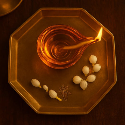 Divya Ambar Jyot – Art Glass Puja Diya Festival Lamp