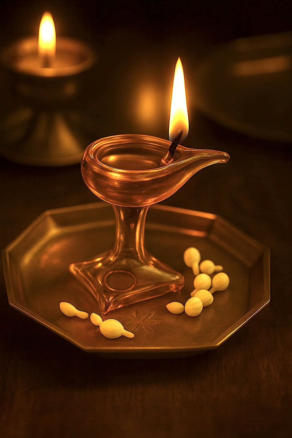 Divya Ambar Jyot – Art Glass Puja Diya Festival Lamp