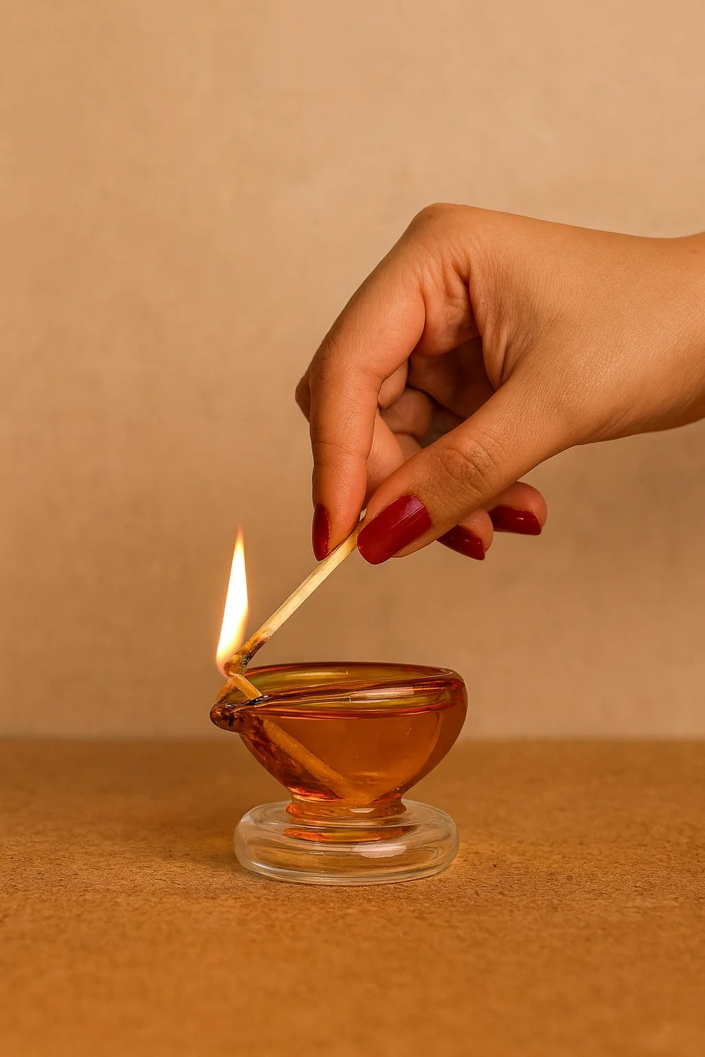 Ambar Jyot – Art Glass Puja Diya Traditional Deep