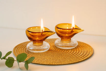 Ambar Jyot – Art Glass Puja Diya Traditional Deep