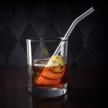 Clear Transparent Glass Straws with Cleaning Brush – Set of 6