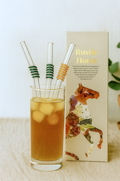 Mix Swirl Glass Straws Pack of 6