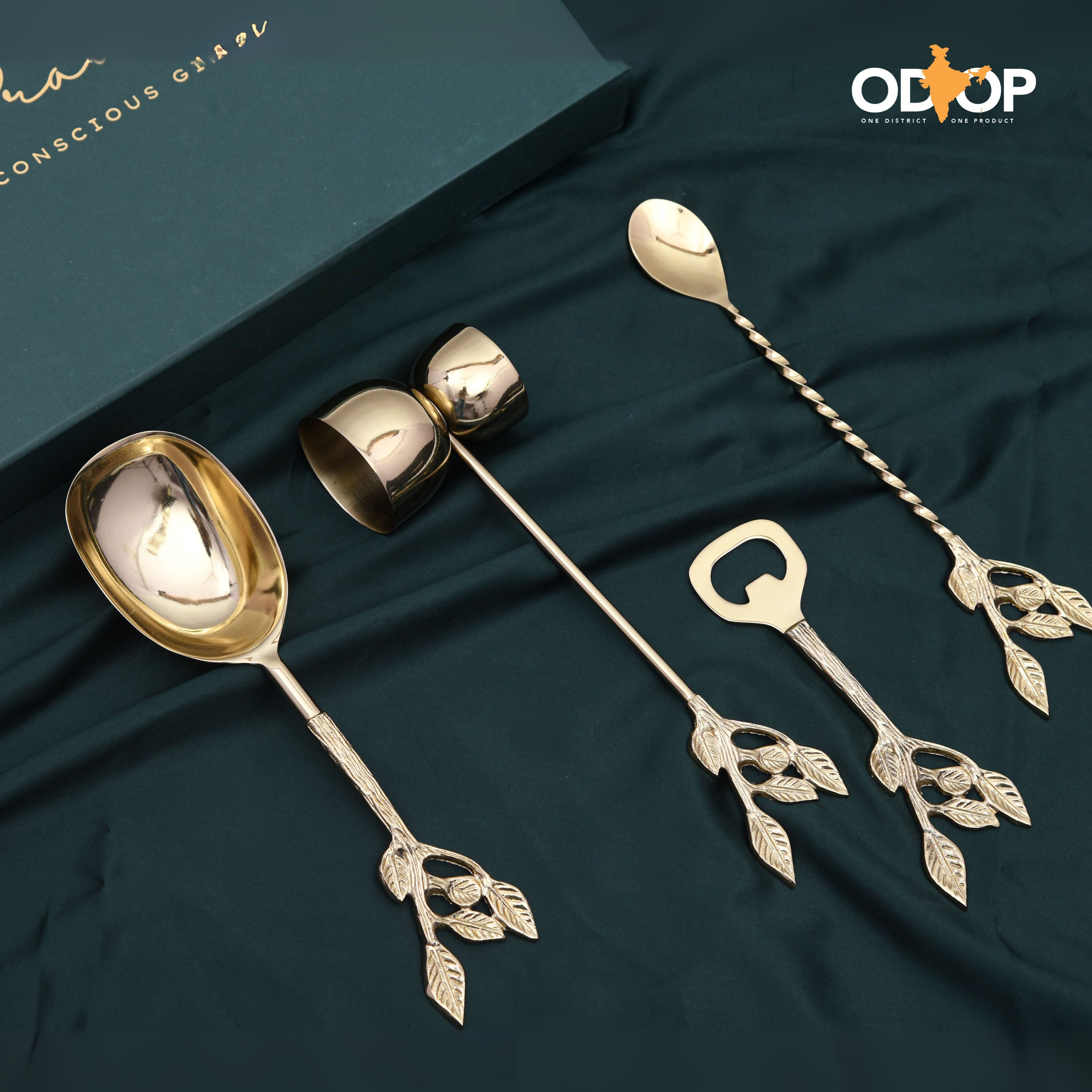 Patram Bar Set l Solid Brass Handlesl Luxury l Available in 2 Finishes