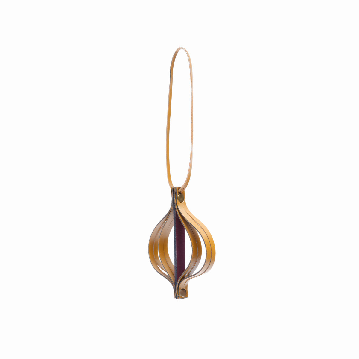Vegan Leather Festive Decor Handcrafted Christmas Lantern (Mustard)