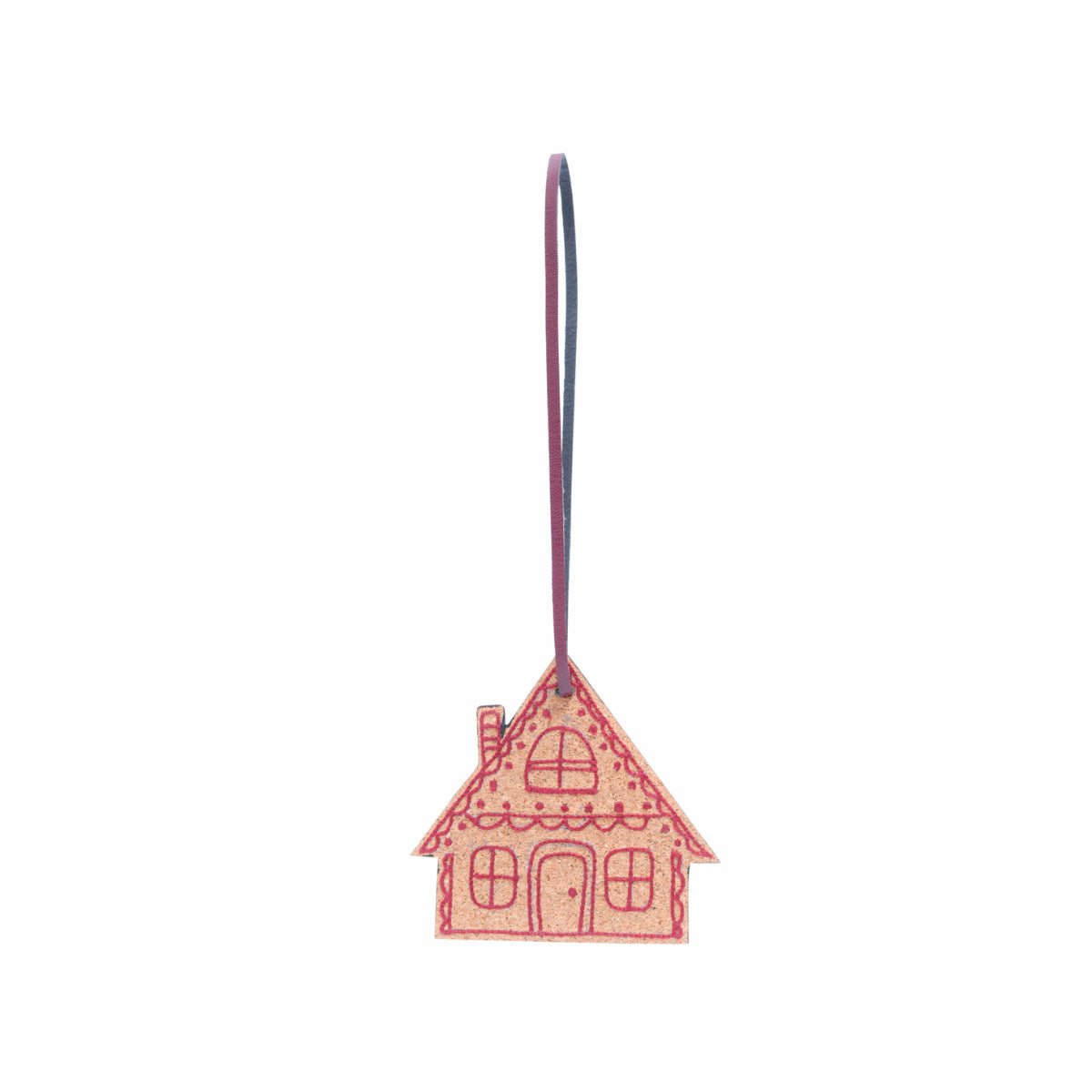 Vegan Leather Festive Decor Handcrafted Christmas House (Gingerbread)