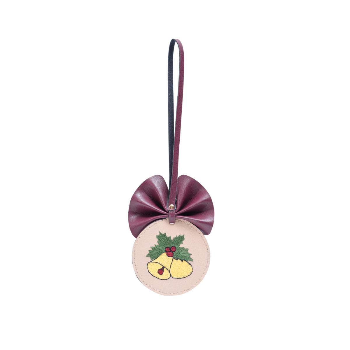 Vegan Leather Festive Decor Handcrafted Christmas Jingle Bell (Yellow)