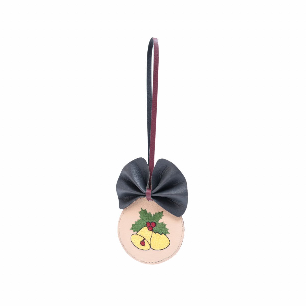 Vegan Leather Festive Decor Handcrafted Christmas Jingle Bell (Yellow)