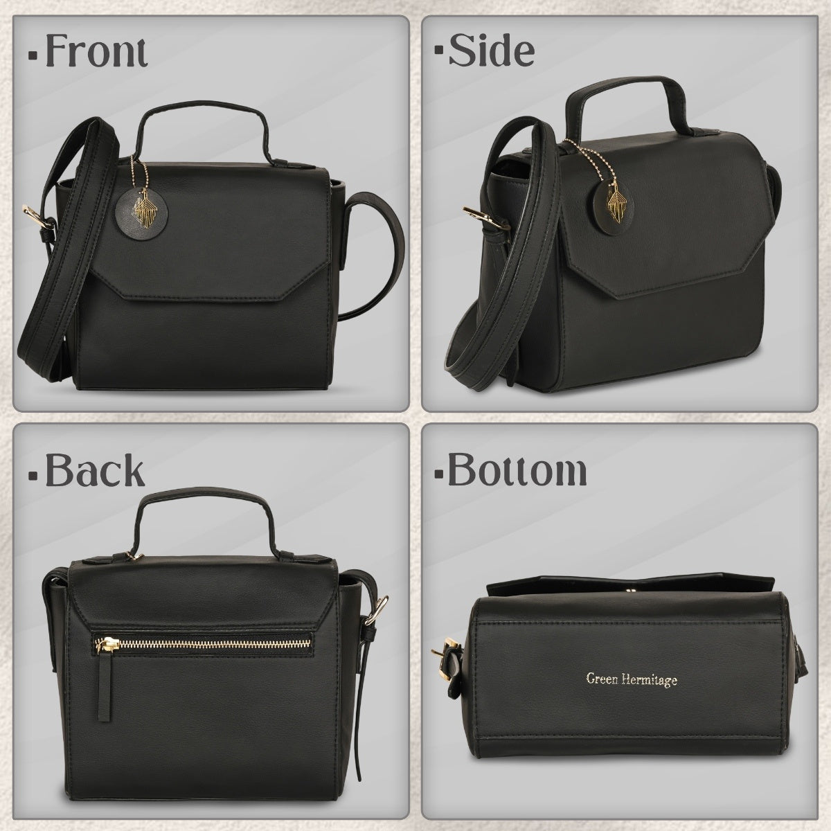 Asteria Vegan Leather Women's Sling Bag (Black)