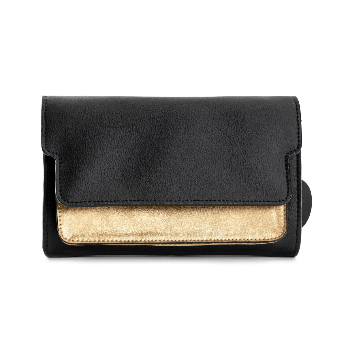 Fides (Black & Gold) | Women's bag made with Apple Leather