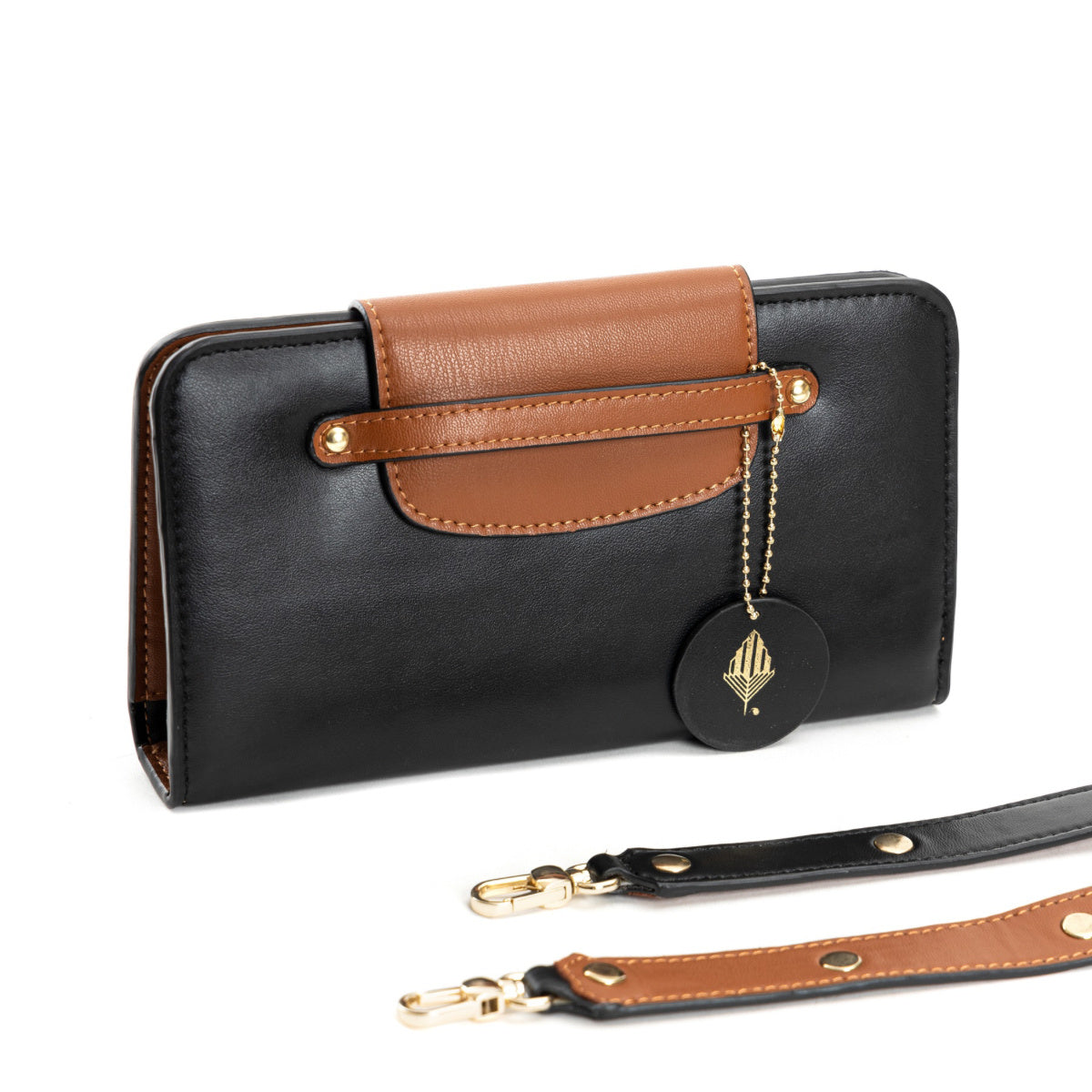 Cybele- Black & Gingerbread | Apple Leather Wallets