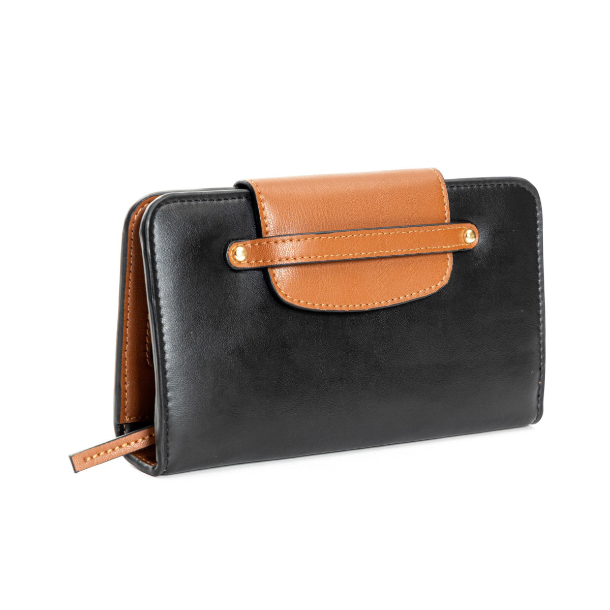 Cybele- Black & Gingerbread | Apple Leather Wallets