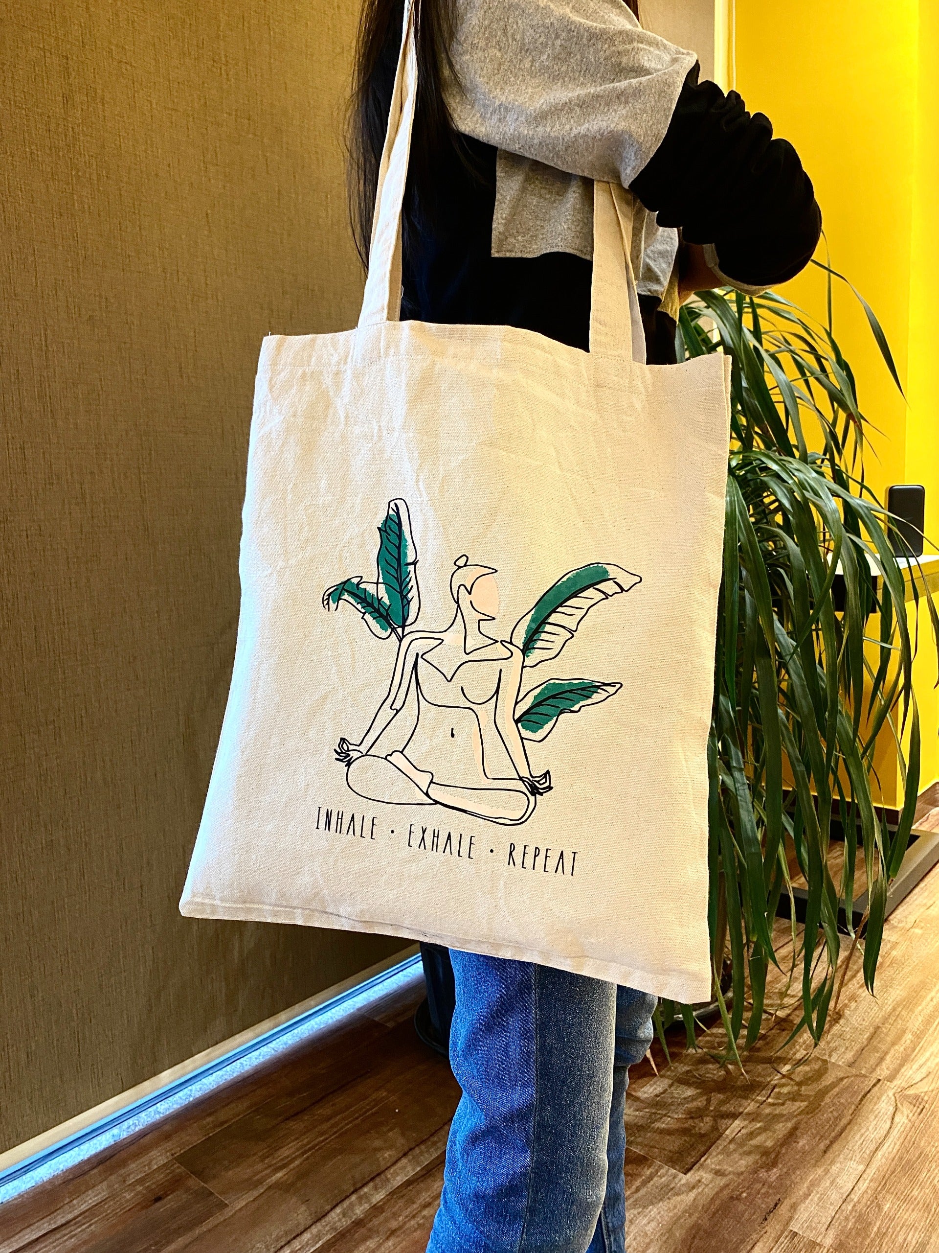 Inhale Exhale - 100% Cotton Canvas Tote Bag