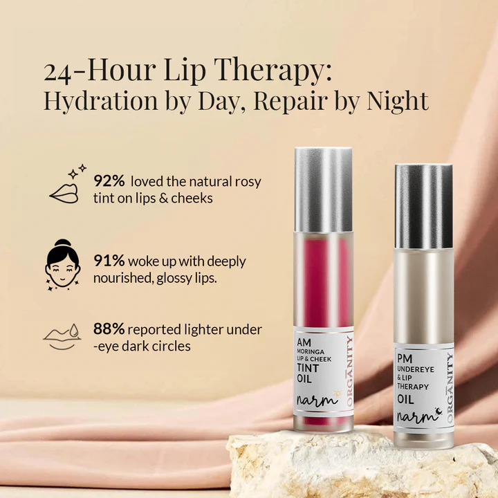 Narm Dusk & Dawn Lip Elixir – AM Tint & PM Lip Therapy Duo