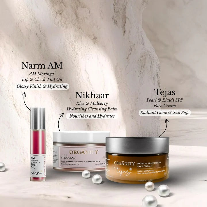 Sensitive Skin Essentials Combo – Nikhaar, Tejas & Narm AM