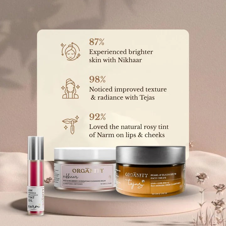 Sensitive Skin Essentials Combo – Nikhaar, Tejas & Narm AM