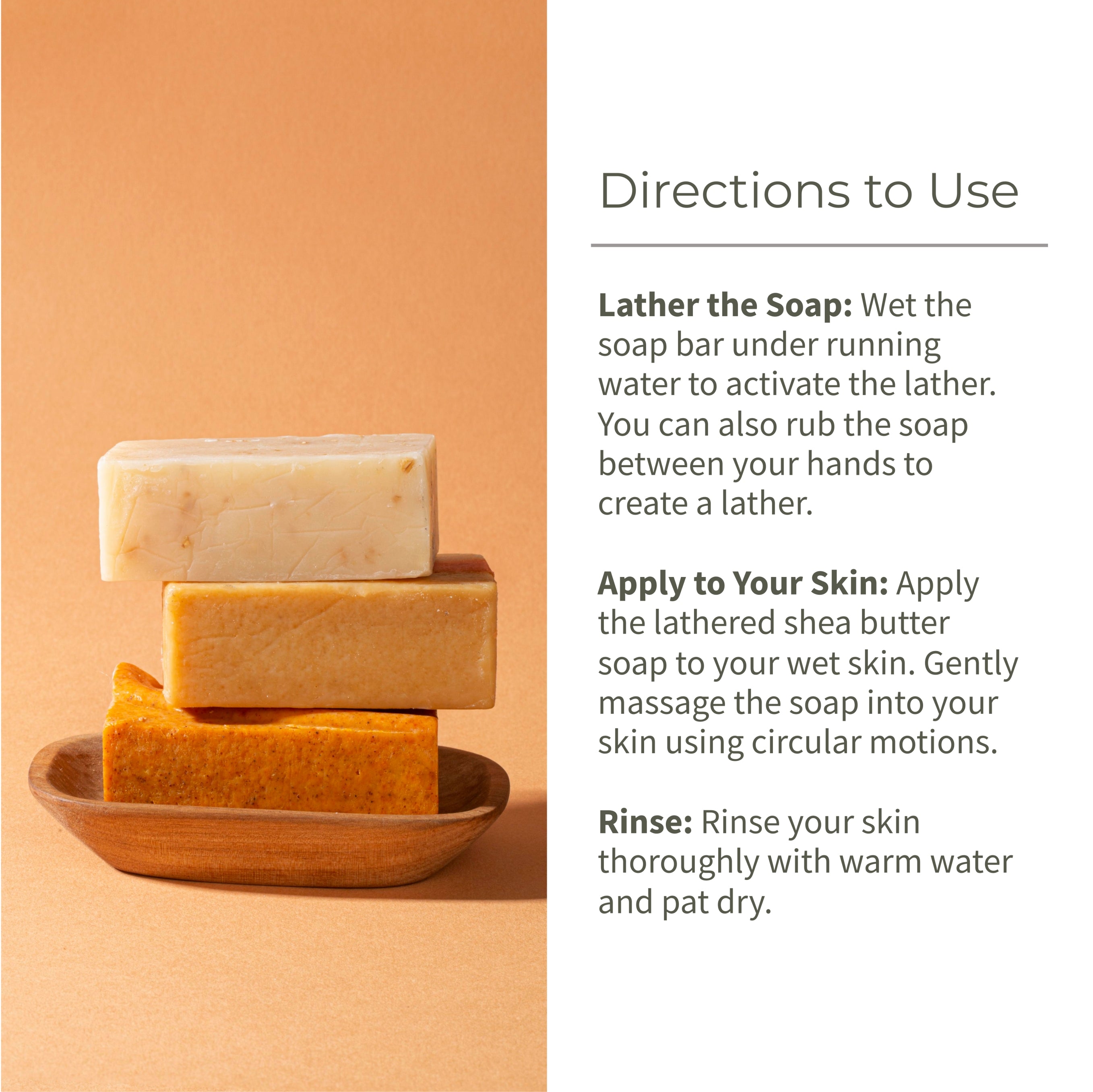 100% Natural Shea Butter Soaps Ubtan, Rose & Coffee Set of 3