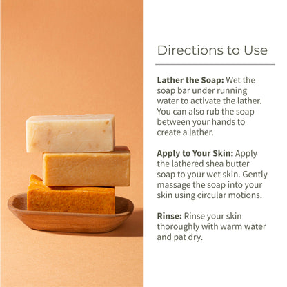 100% Natural Shea Butter Soaps Ubtan, Rose & Coffee Set of 3