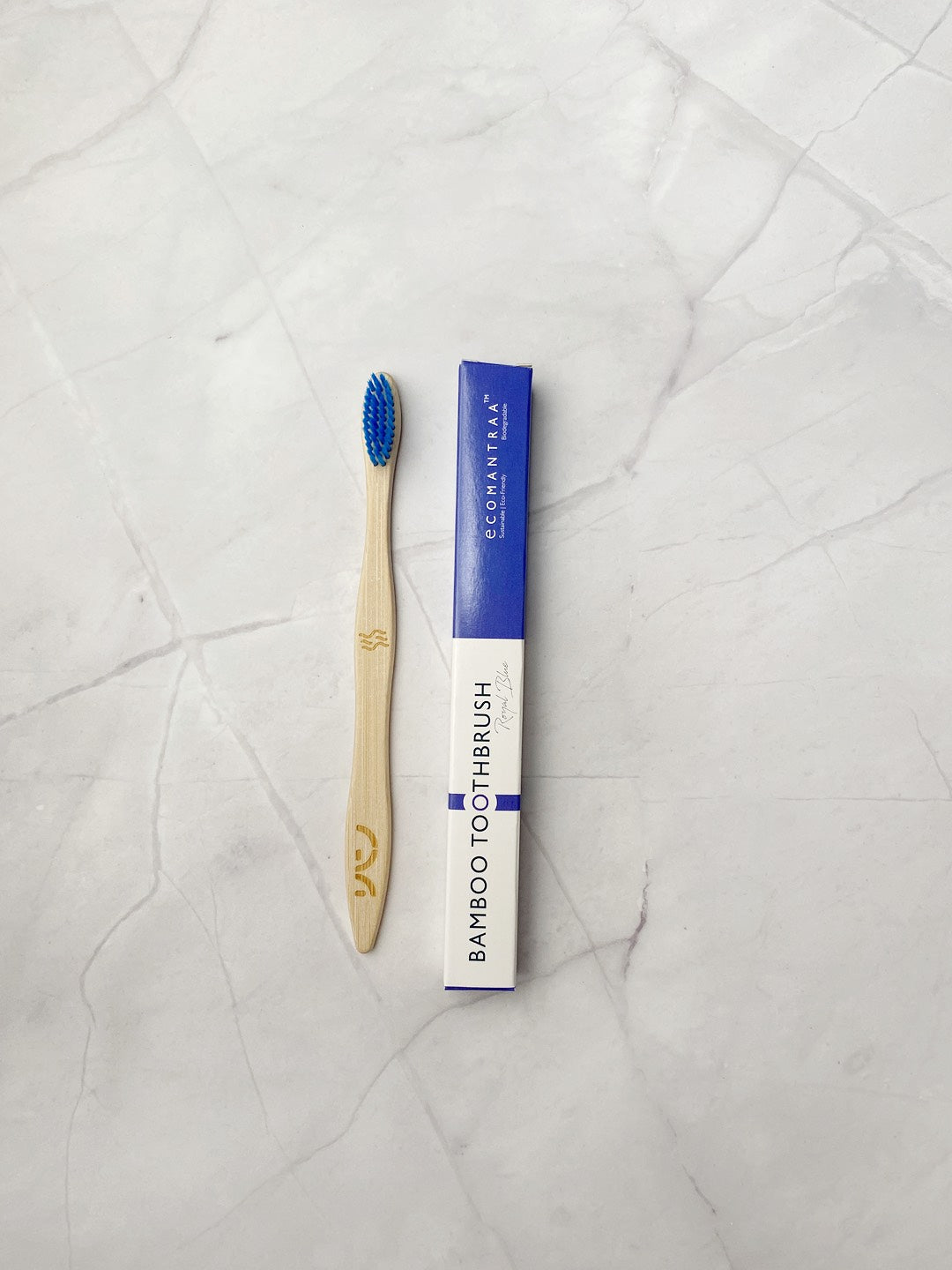 Bamboo Toothbrush with Blue Bristles – Eco-Friendly & Biodegradable