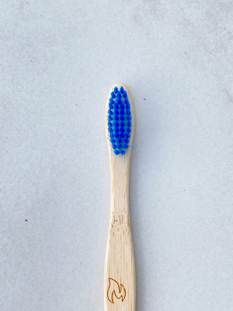 Bamboo Toothbrush with Blue Bristles – Eco-Friendly & Biodegradable