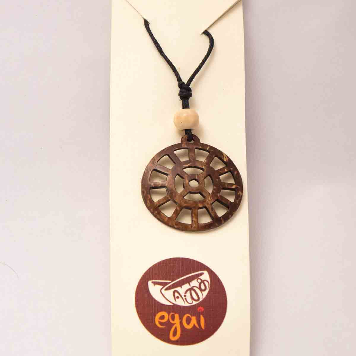 Coconut Shell Pendant - Sri Mother Symbol