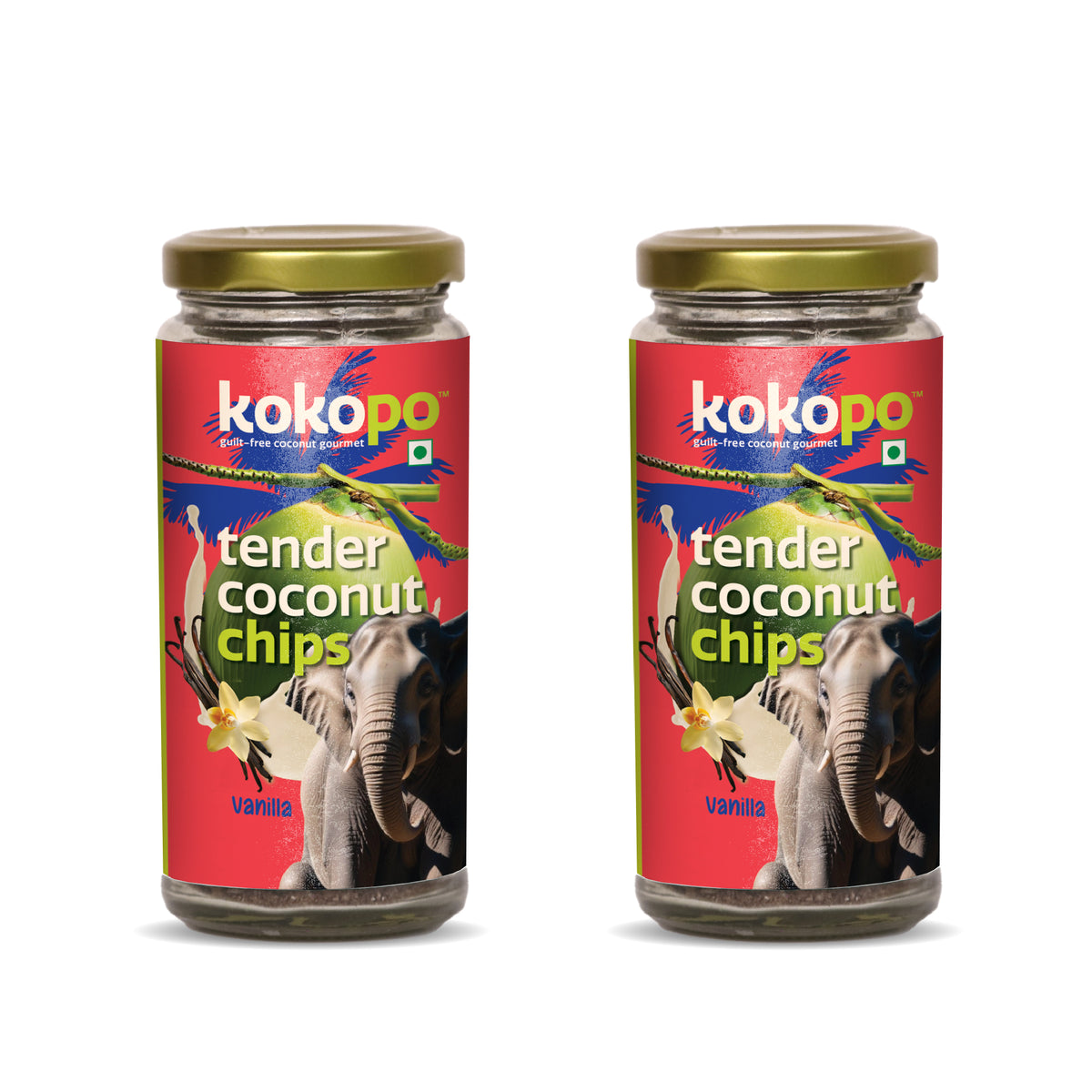 KOKOPO Tender Coconut Vanilla Chips | Crunchy & guilt-free | Pack of 2