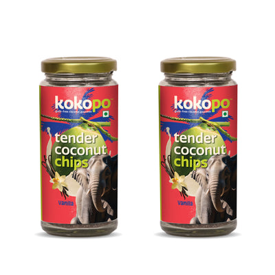 KOKOPO Tender Coconut Vanilla Chips | Crunchy & guilt-free | Pack of 2