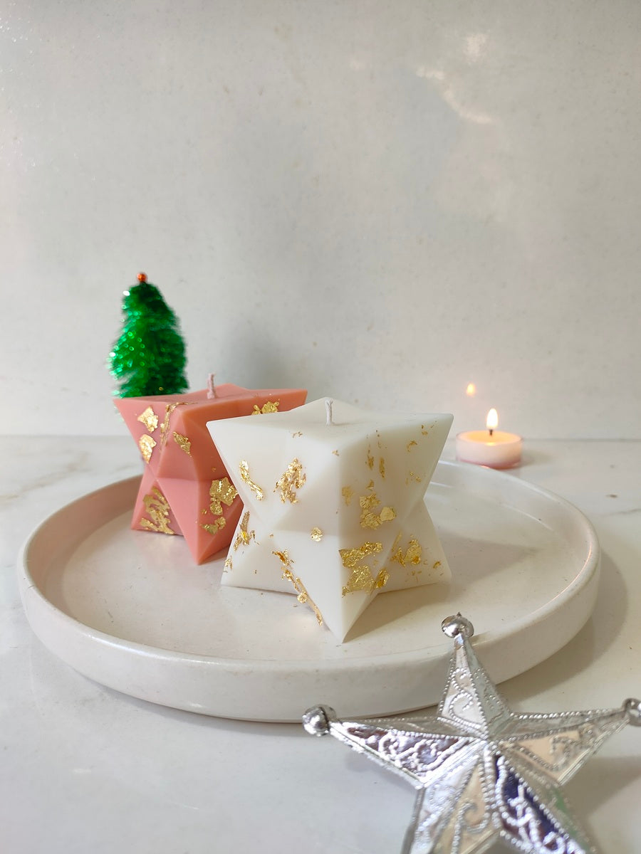 Star Shaped Soy Wax | Hand-Poured Christmas Decorative Candle