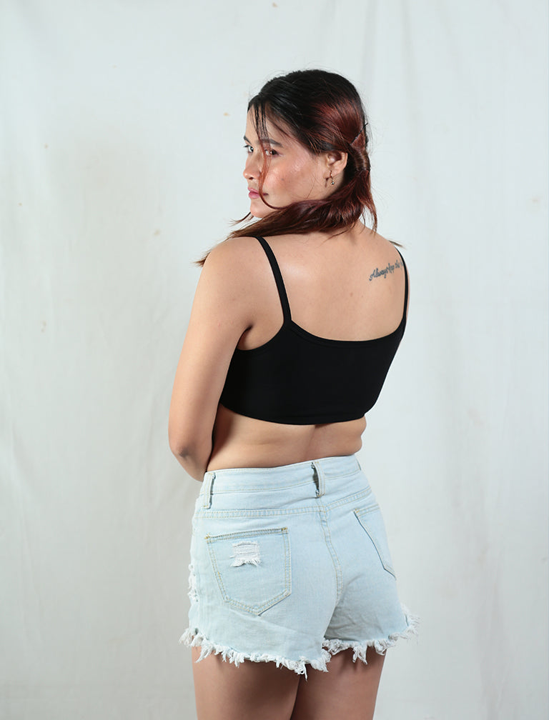 Black Amora Bralette | Stylish & Comfortable Cotton Bralette for Women