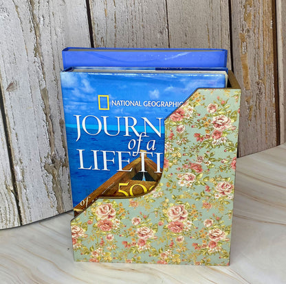 MDF Gold Foil Wooden Magazine Holder | Elegant Home Organizer
