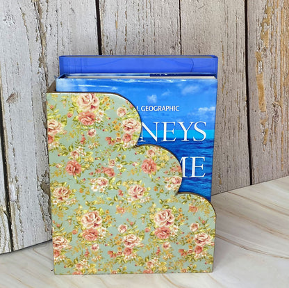 MDF Gold Foil Wooden Magazine Holder | Elegant Home Organizer