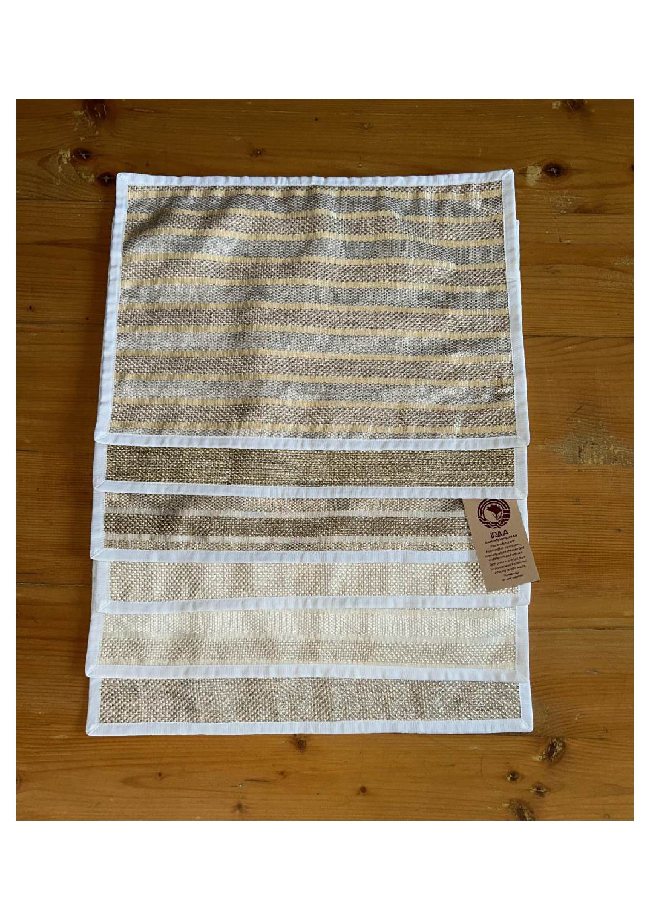 Upcycled Cloth Handwoven Table Mats – Set of 10