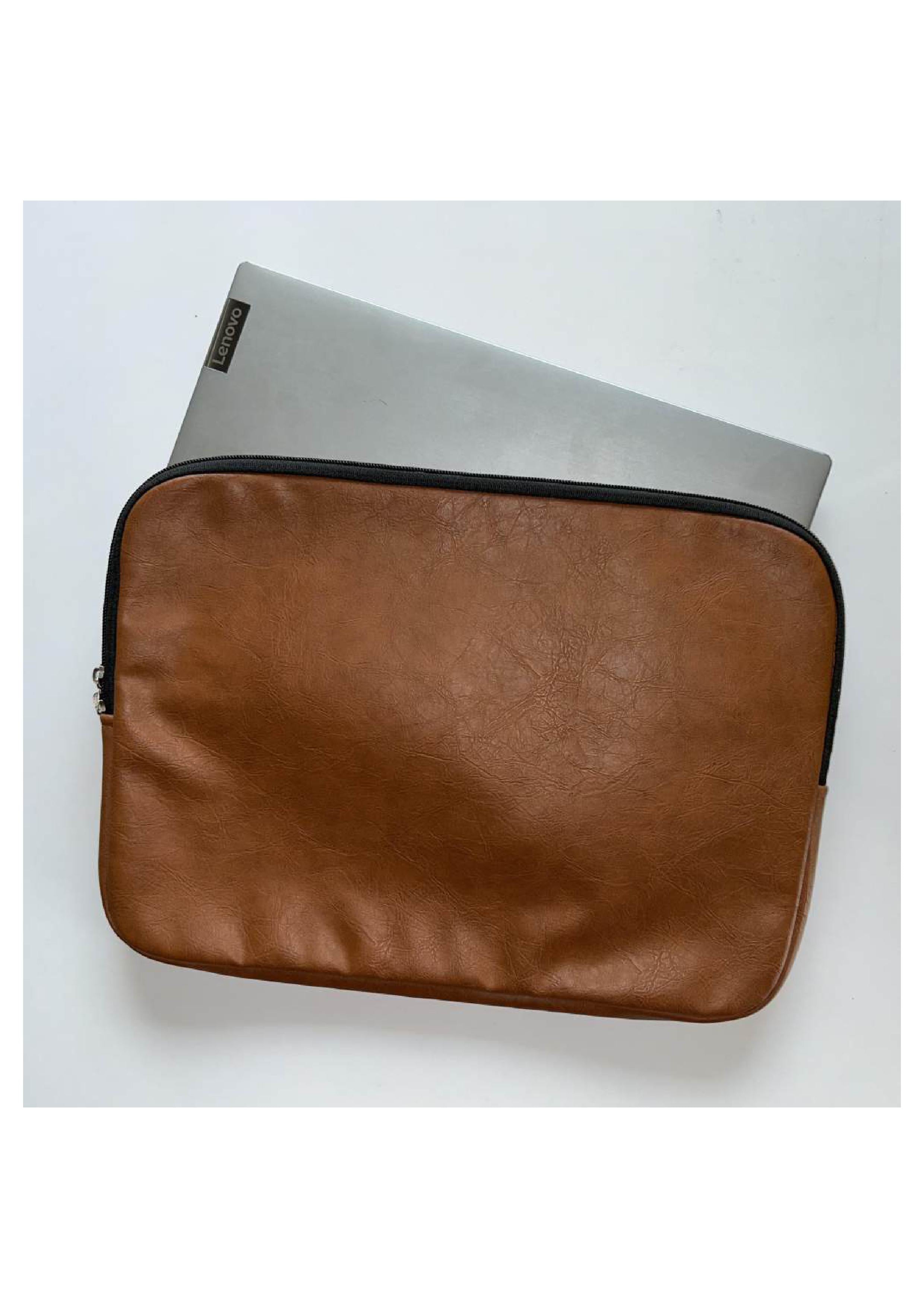 Handcrafted Cloth & PU Leather Laptop Sleeve -15 Inch | Work Essential