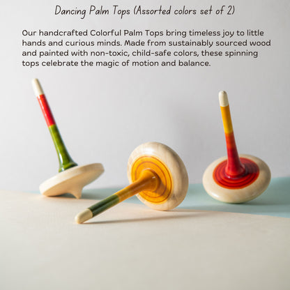 Freedom of Expression Handmade Wooden Spinning Tops (Set of 2)