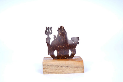 Handcrafted Coconut Shell Shiva Statue | Eco-Friendly Temple Decor