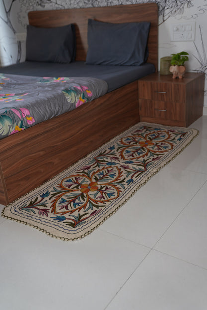 Handmade Namda Bedside Runner | Kashmiri Wool Felt Rug
