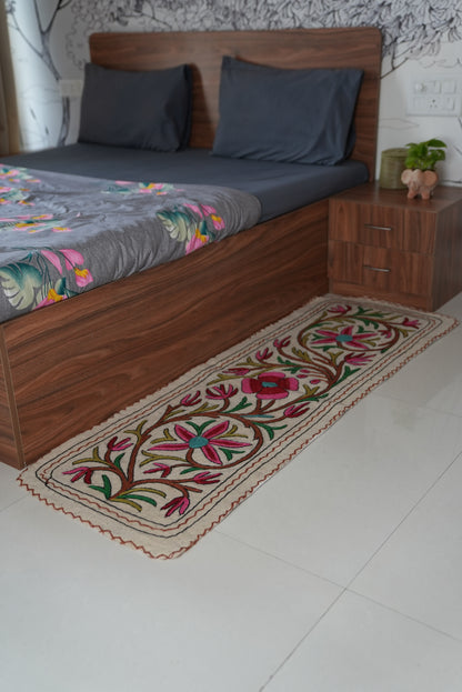 Handmade Namda Bedside Runner | Kashmiri Wool Felt Rug
