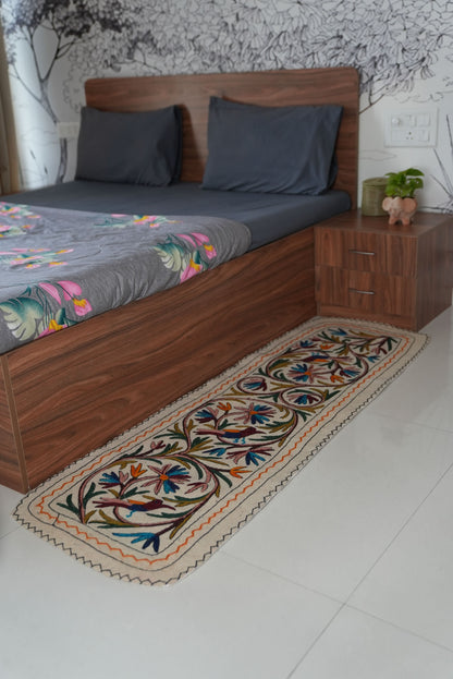 Handmade Namda Bedside Runner | Kashmiri Wool Felt Rug