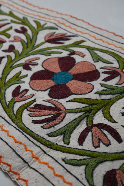 Handmade Namda Bedside Runner | Kashmiri Wool Felt Rug