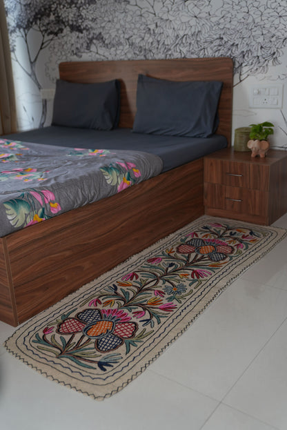 Handmade Namda Bedside Runner | Kashmiri Wool Felt Rug